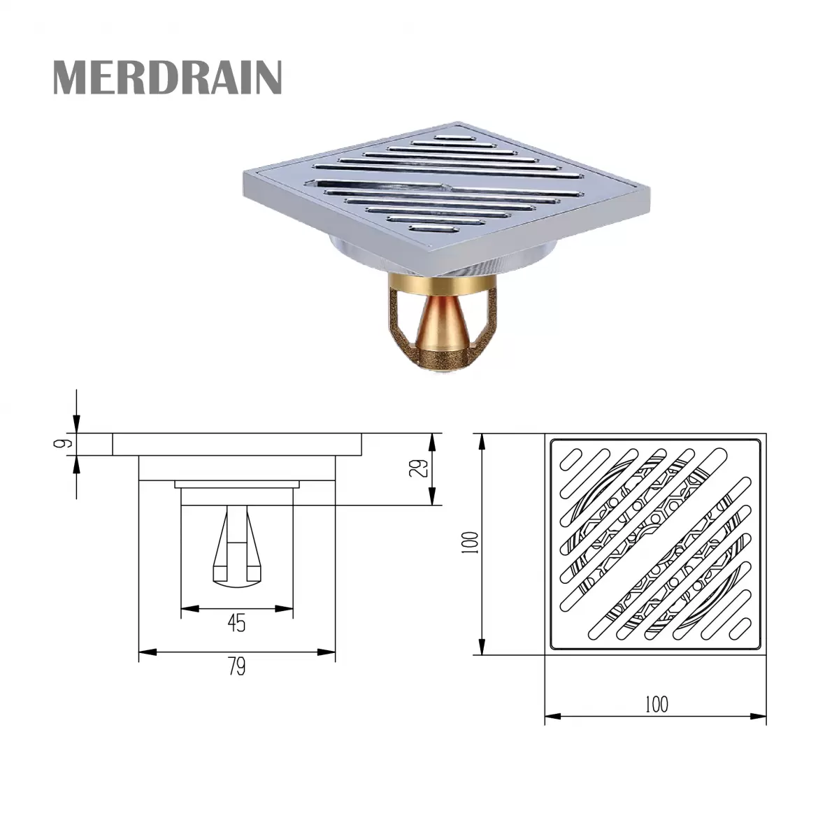 Phễu thoát sàn MERDRAIN _MD-S7063B