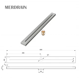 Phễu thoát sàn thanh dài rãnh MERDRAIN _ MD-C180R6GR