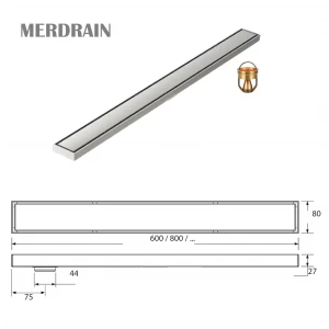 Phễu thoát sàn thanh dài lát gạch MERDRAIN _ MD-SC180L6