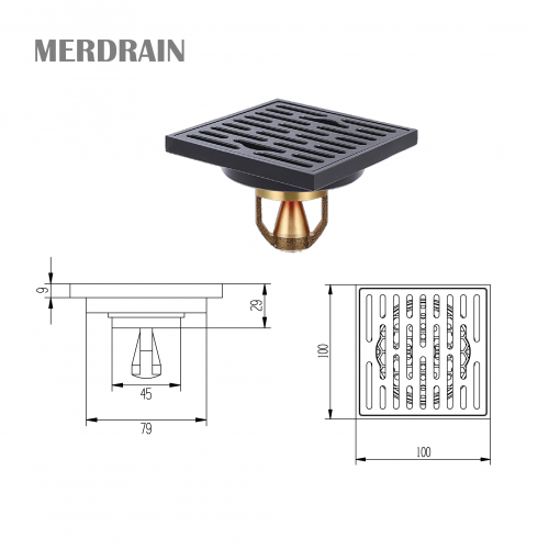 Phễu thoát sàn MERDRAIN _MD-S7053MB